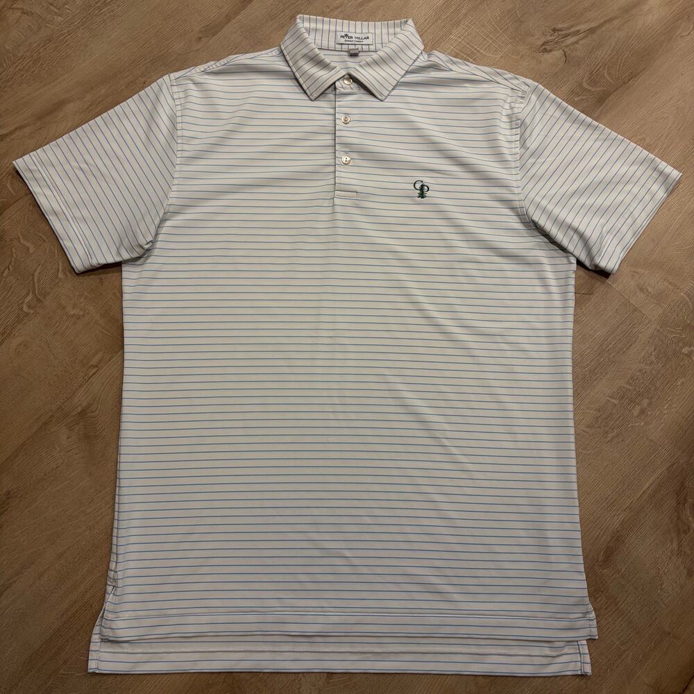 Peter Millar Summer Comfort Calusa Pines Golf Performance Polo Shirt Mens Medium